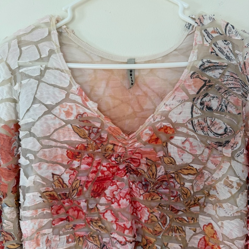 Cubism Size XL Patchwork Long Sleeve Top Multicolor Fairy Grunge Artsy Eclectic‎ - Picture 4 of 13
